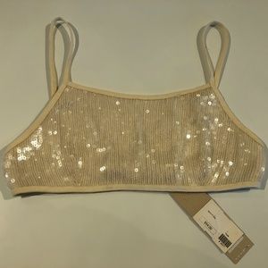 Chan Luu Cream Sequin Bralette